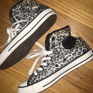Converse Leopard Print & Sequin High Tops
